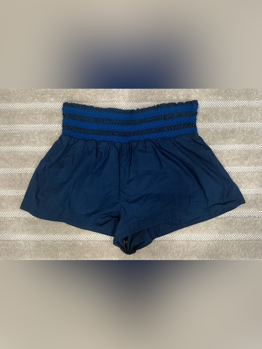 Anthropologie Celandine Navy Smocked Micro Shorts 100% Cotton Women’s Size S